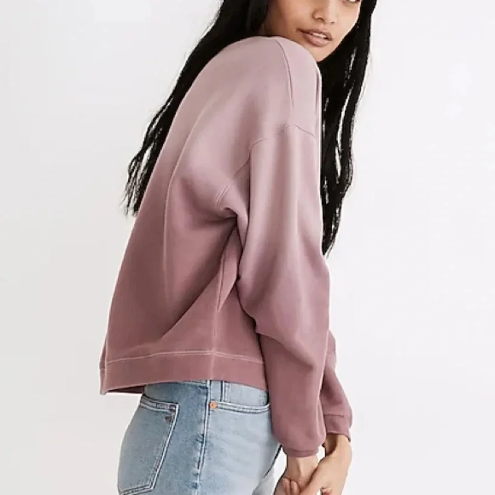 Madewell Dip-Dye (Re)sourced Cotton Swing Crewneck Sweatshirt Classic Lilac - Picture 3 of 5
